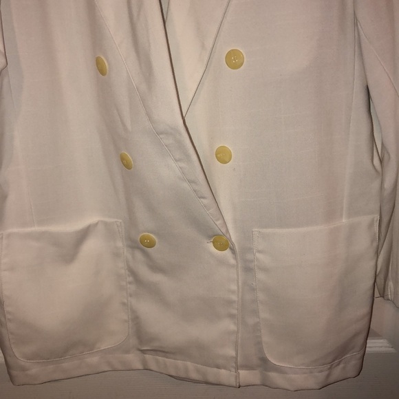 Vintage 80s Double Breasted Unlined Linen Look Blazer - NOS - Picture 2 of 5